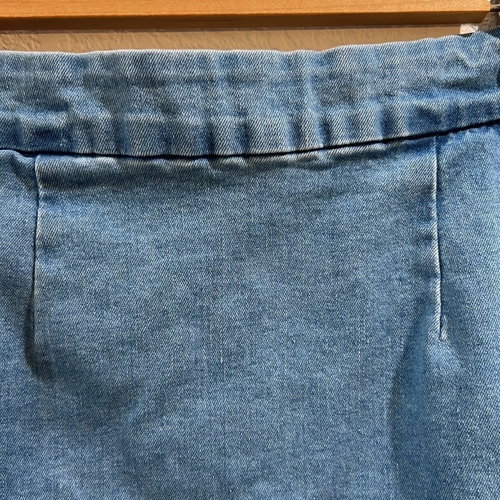 FOREVER 21 Skirts | Denim Minimalist Mod Distressed Women’s Mini Skirt | Large - Picture 3 of 6